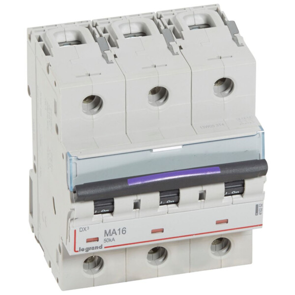 Disjoncteur magnétique seul dx³-ma - 3p - 16 a - 50 ka - courbe ma - Legrand - 410252