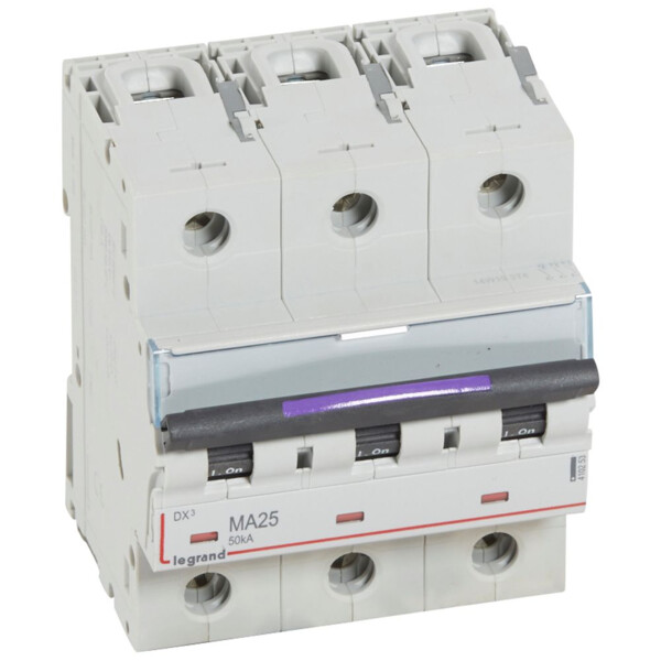 Disjoncteur magnétique seul dx³-ma - 3p - 25 a - 50 ka - courbe ma - Legrand - 410253