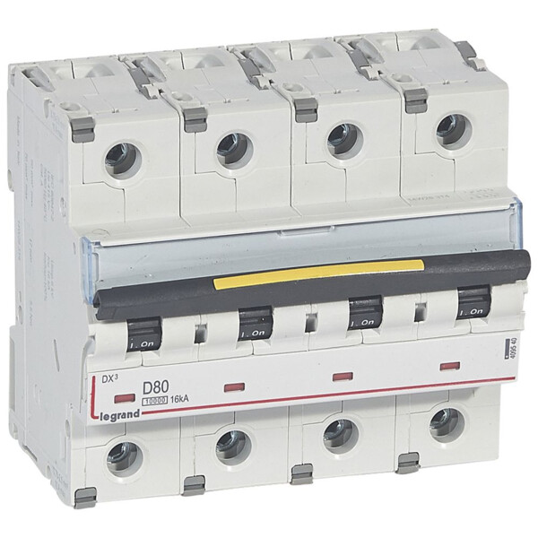 Disjoncteur dx³ 10000-vis/vis-4p-400v~-80a-16ka-courbe d-protect départ - Legrand - 409540