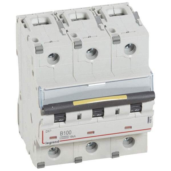 Disjoncteur dx³ 10000-vis/vis-3p-400v~-100a-16ka-courbe b-protect départ - Legrand - 409016