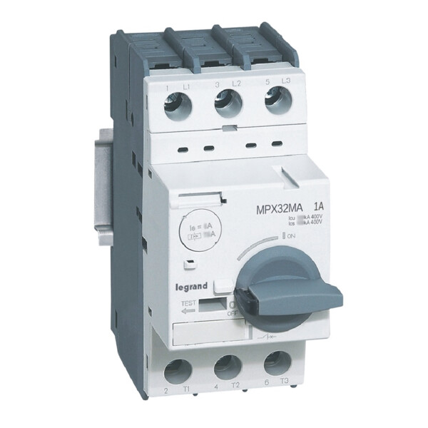Disjoncteur moteur magnétique seul mpx³ 32ma - 1 a - 100 ka - Legrand - 417344