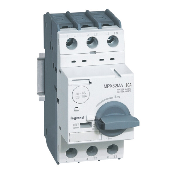 Disjoncteur moteur magnétique seul mpx³ 32ma - 10 a - 100 ka - Legrand - 417350