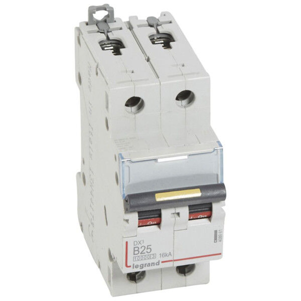 Disjoncteur dx³ 10000-vis/vis-2p-230/400v~-25a-16ka-courbe b-protect départ - Legrand - 408961