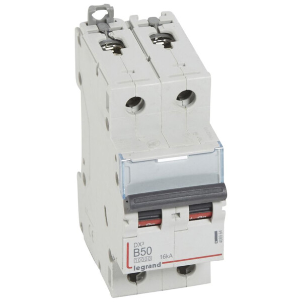 Disjoncteur dx³ 10000-vis/vis-2p-230/400v~-50a-16ka-courbe b-protect départ - Legrand - 408964