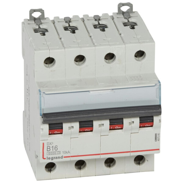 Disjoncteur dx³ 6000 -vis/vis- 4p- 400v~ - 16a-10ka - courbe b - protect départ - Legrand - 407595