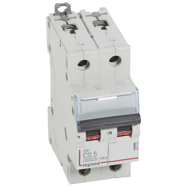 Disjoncteur dx³ 6000 -vis/vis- 2p-230/400v~ -0,5a-10ka - courbe c - protect départ - Legrand - 407774