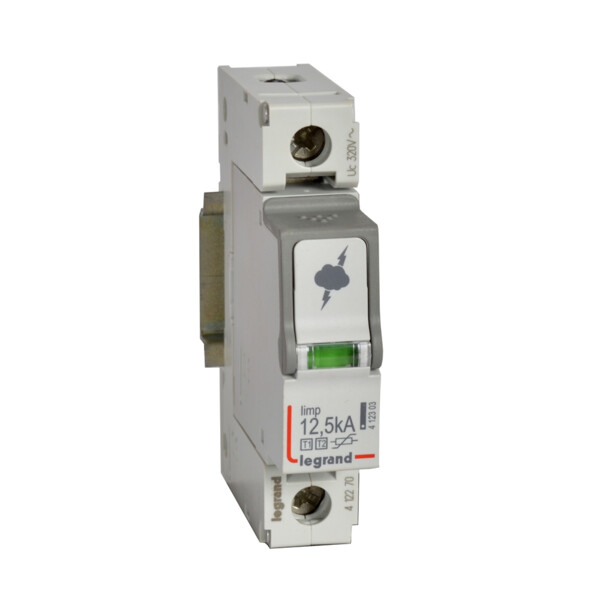 Parafoudre - protection tableau principal - t1+t2 - iimp 12,5 ka/pôle - 1p - Legrand - 412270