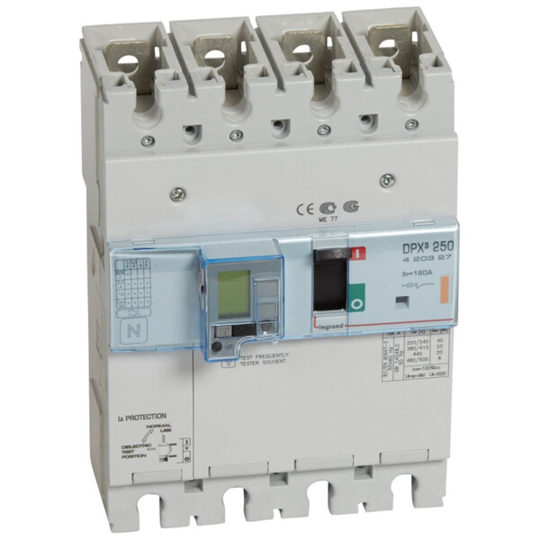 Disjoncteur de puissance dpx³ 250 - électronique différentiel - 25 kA - 4P - 160 A - Legrand - 420327