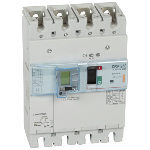 Disjoncteur de puissance dpx³ 250 - électronique différentiel - 25 kA - 4P - 250 A - Legrand - 420329