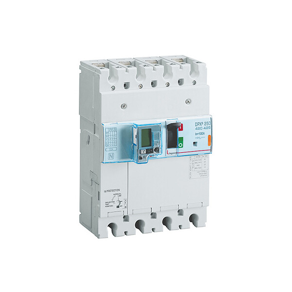 Disjoncteur de puissance dpx³ 250 - électro diff à unité de mesure - 25 ka - 4p - 100 a - Legrand - 420425