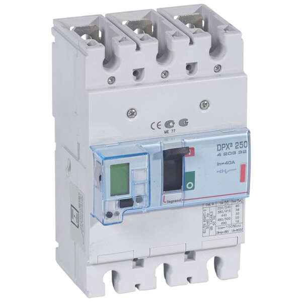 Disjoncteur de puissance dpx³ 250 - électronique - 36 ka - 3p - 40 a - Legrand - 420332