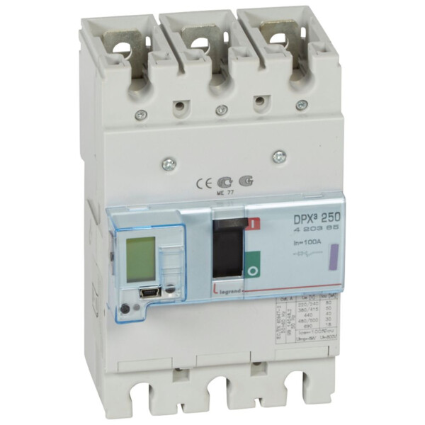 Disjoncteur de puissance dpx³ 250 - électronique - 50 ka - 3p - 100 a - Legrand - 420365