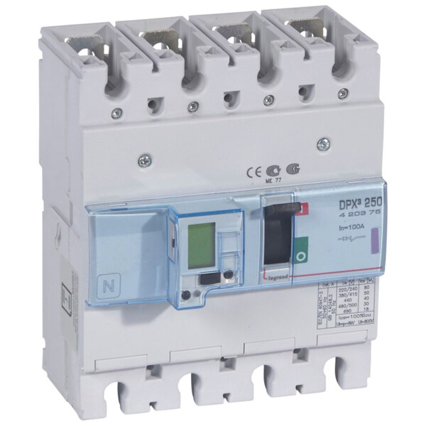 Disjoncteur de puissance dpx³ 250 - électronique - 50 ka - 4p - 100 a - Legrand - 420375