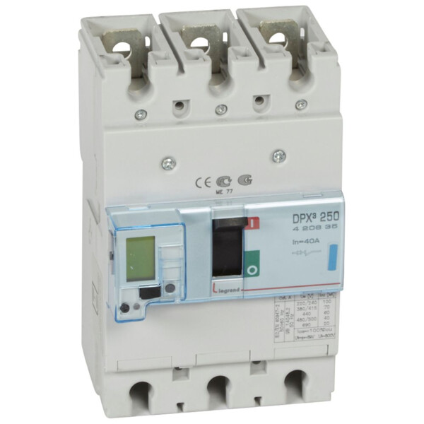 Disjoncteur de puissance dpx³ 250 - électronique - 70 kA - 3P - 40 A - Legrand - 420635