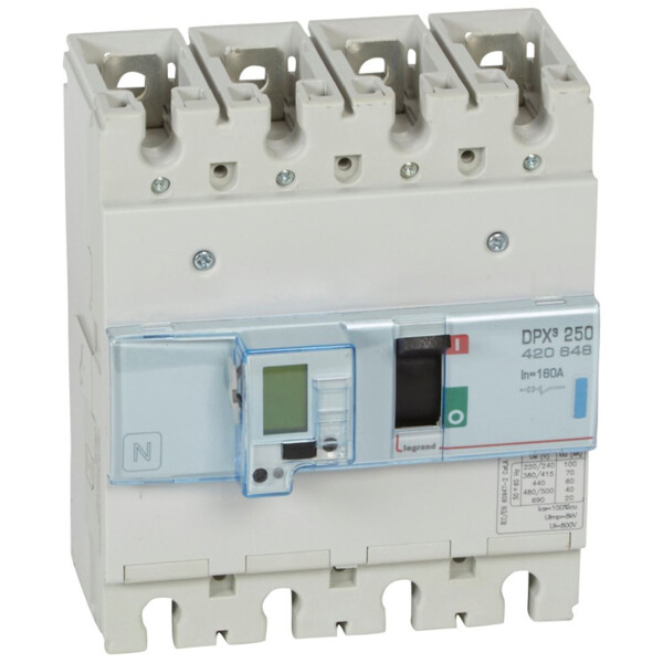 Disjoncteur de puissance dpx³ 250 - électronique - 70 ka - 4p - 160 a - Legrand - 420648