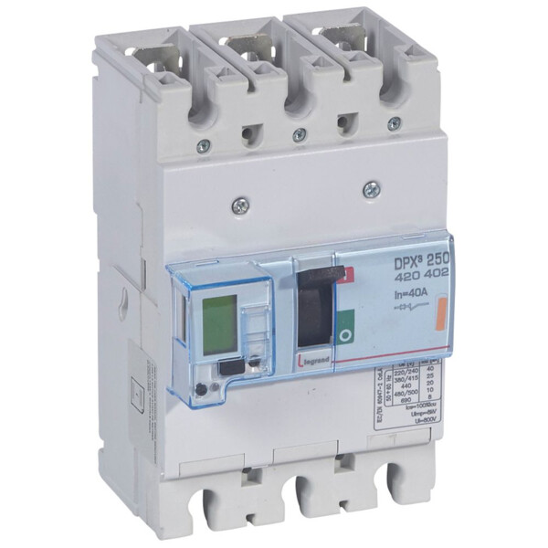 Disjoncteur de puissance dpx³ 250 - électronique à unité de mesure - 25 ka - 3p - 40 a - Legrand - 420402