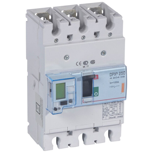 Disjoncteur de puissance dpx³ 250 - électronique à unité de mesure - 25 ka - 3p - 100 a - Legrand - 420405