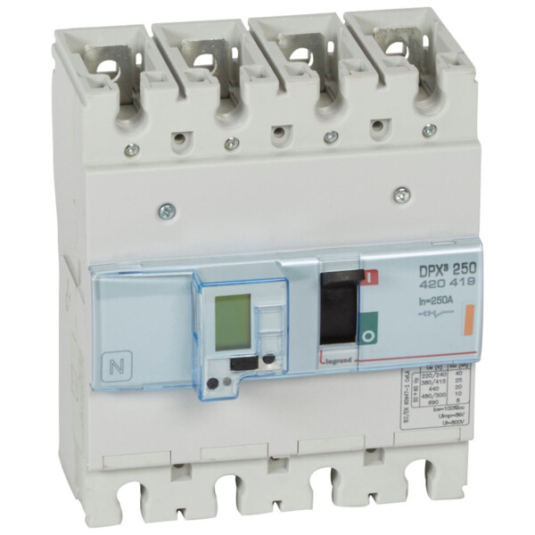 Disjoncteur de puissance dpx³ 250 - électronique à unité de mesure - 25 ka - 4p - 250 a - Legrand - 420419