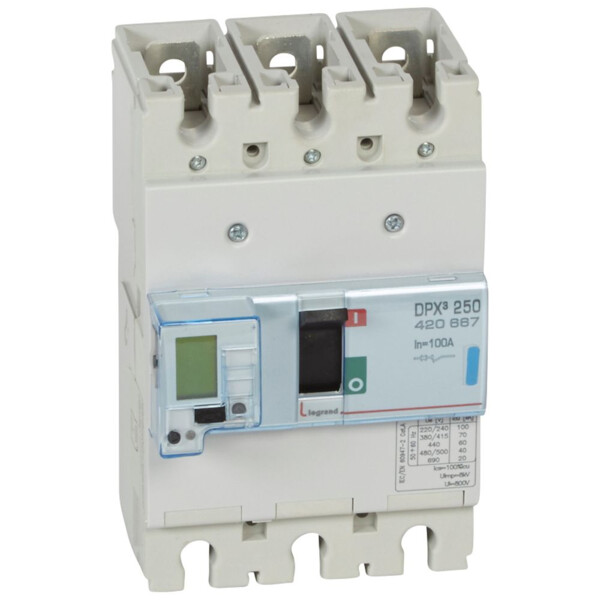 Disjoncteur de puissance dpx³ 250 - électronique à unité de mesure - 70 ka - 3p - 100 a - Legrand - 420667