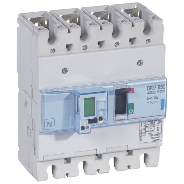 Disjoncteur de puissance dpx³ 250 - électronique à unité de mesure - 70 ka - 4p - 100 a - Legrand - 420677