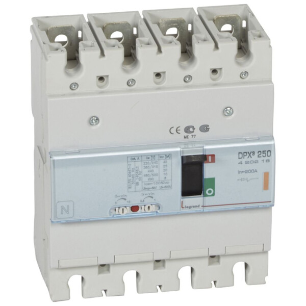 Disjoncteur de puissance dpx³ 250 - magnéto-thermique - 25 kA - 4P - 200 A - Legrand - 420218