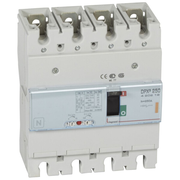 Disjoncteur de puissance dpx³ 250 - magnéto-thermique - 25 ka - 4p - 250 a - Legrand - 420219