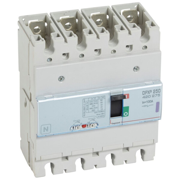 Disjoncteur de puissance dpx³ 250 - magnéto-thermique - 50 ka - 4p - 100 a - Legrand - 420275