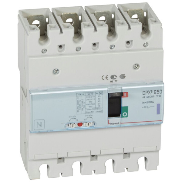 Disjoncteur de puissance dpx³ 250 - magnéto-thermique - 50 ka - 4p - 250 a - Legrand - 420279
