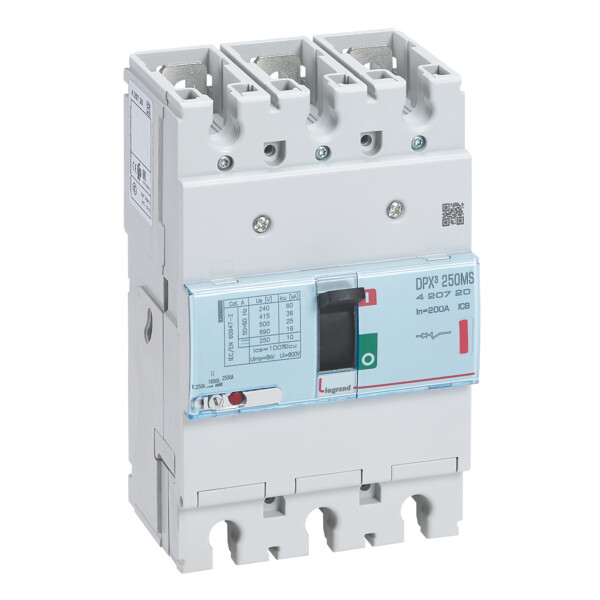 Disjoncteur de puissance dpx³ 250 - magnétique seul - 36 ka - 4p - 200 a - Legrand - 420720