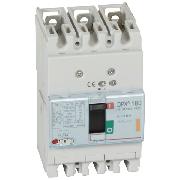 Disjoncteur de puissance dpx³ 160 - magnéto-thermique - 25 ka - 3p - 16 a - Legrand - 420040