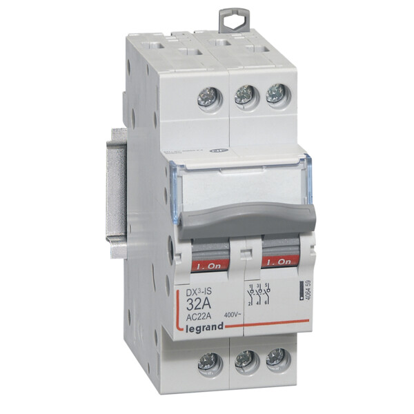 Interrupteur sectionneur de tête DX-IS - vis/vis - 3P - 400 V~ - 32 A - 2 M - Legrand - 406459