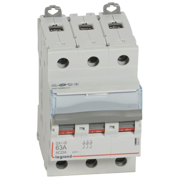 Interrupteur sectionneur de tête DX-IS - vis/vis - 3P - 400 V~ - 63 A - 3 M - Legrand - 406461