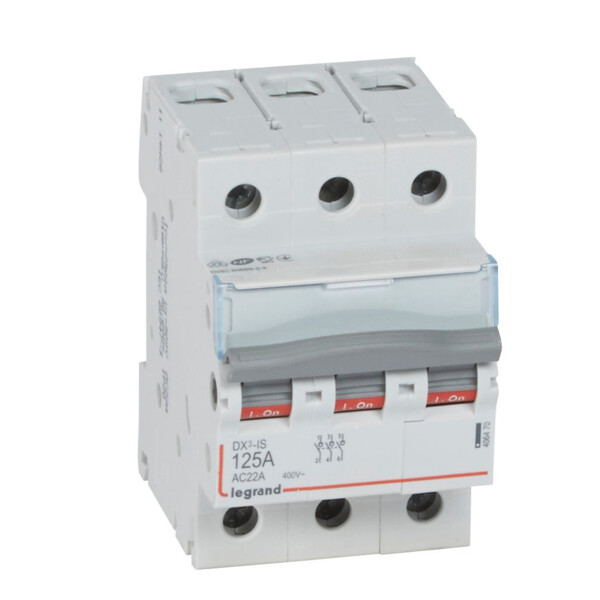 Interrupteur sectionneur de tête DX-IS - vis/vis - 3P - 400 V~ - 125 A - 3 M - Legrand - 406470