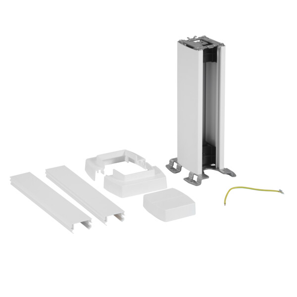 Colonnette 1 compartiment Legrand hauteur 0,30m avec corps alu et couvercle pvc blanc - Legrand - 653000