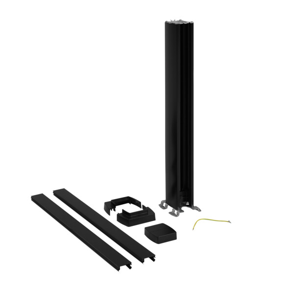 Colonnette 1 compartiment Legrand hauteur 0,68m avec corps alu et couvercle pvc noir - Legrand - 653005