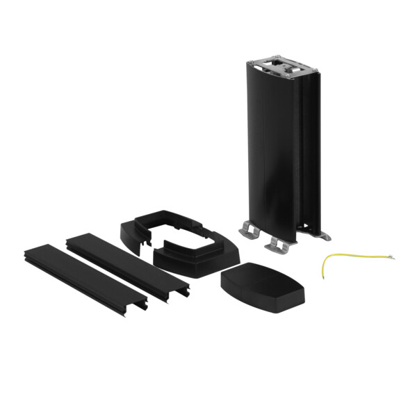 Colonnette 2 compartiments Legrand hauteur 0,30m avec corps alu et couvercle pvc noir - Legrand - 653022