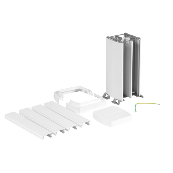 Colonnette 4 compartiments Legrand hauteur 0,30m avec corps alu et couvercle pvc blanc - Legrand - 653040
