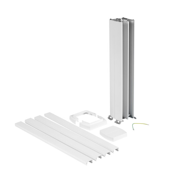 Colonnette 4 compartiments Legrand hauteur 0,68m avec corps alu et couvercle pvc blanc - Legrand - 653043