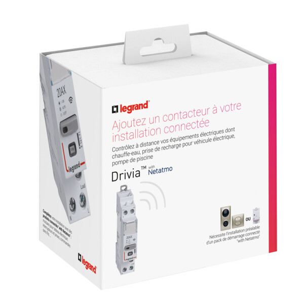 Contacteur Connecté Drivia Multifonction 1P 20AX 230V~, Silencieux, 1 Module - Netatmo - Legrand - 412171