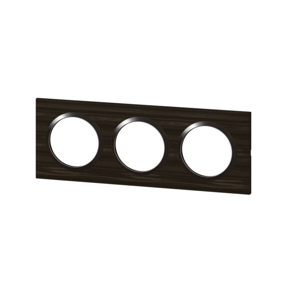 Plaque carrée effet bois ébène Legrand Dooxie 3 postes - Legrand - 600883
