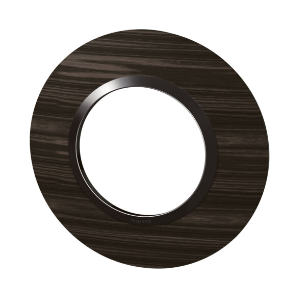 Plaque ronde effet bois ébène Legrand Dooxie 1 poste - Legrand - 600979