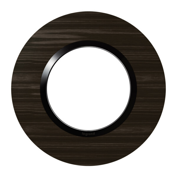 Plaque ronde effet bois ébène Legrand Dooxie 1 poste - Legrand - 600979