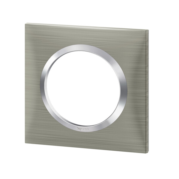 Plaque carrée effet inox brossé Legrand Dooxie 1 poste - Legrand - 600871