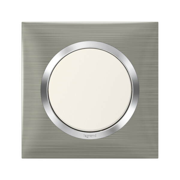 Plaque carrée effet inox brossé Legrand Dooxie 1 poste - Legrand - 600871