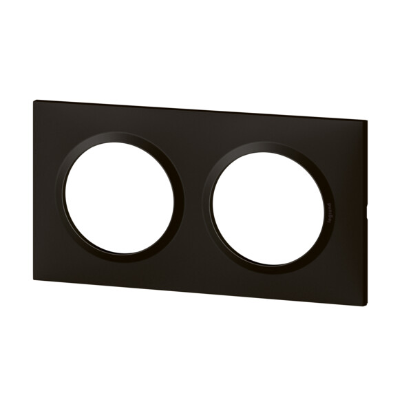 Plaque carrée noir velours Legrand Dooxie 2 postes - Legrand - 600862