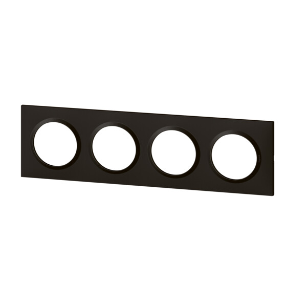 Plaque carrée noir velours Legrand Dooxie 4 postes - Legrand - 600864