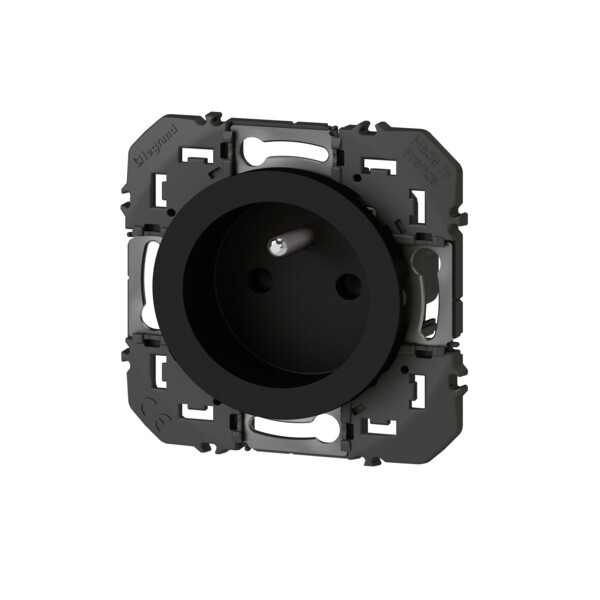 Prise de courant 2P+T noir mat Legrand Dooxie à puits 16A - Legrand - 600537