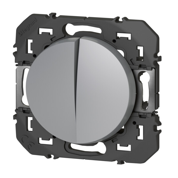 Double interrupteur ou va-et-vient aluminium Legrand Dooxie 10AX 250V - Legrand - 600102