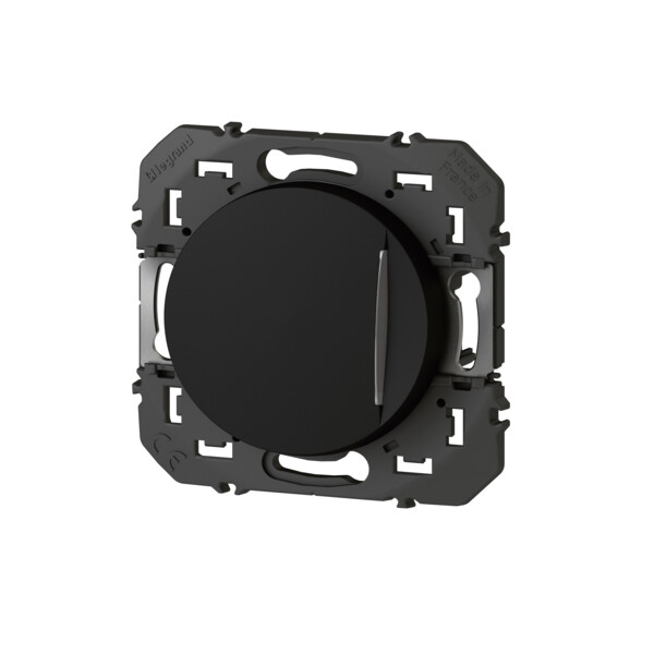 Interrupteur ou va-et-vient noir mat Legrand Dooxie avec voyant lumineux 10AX 250V - Legrand - 600211