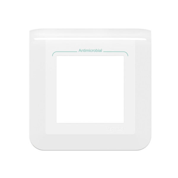 Plaque de finition Mosaic pour 2 modules blanc antimicrobien - Legrand - 078722L
